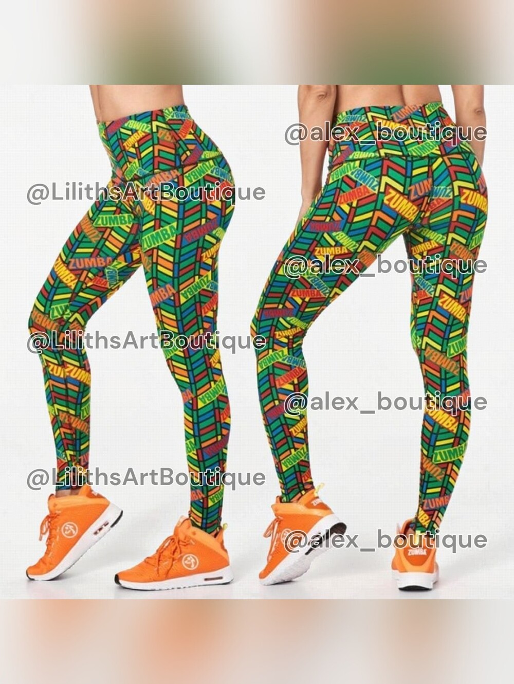 Zumba All Star High Waist Ankle Leggings Multi Size S (E105)